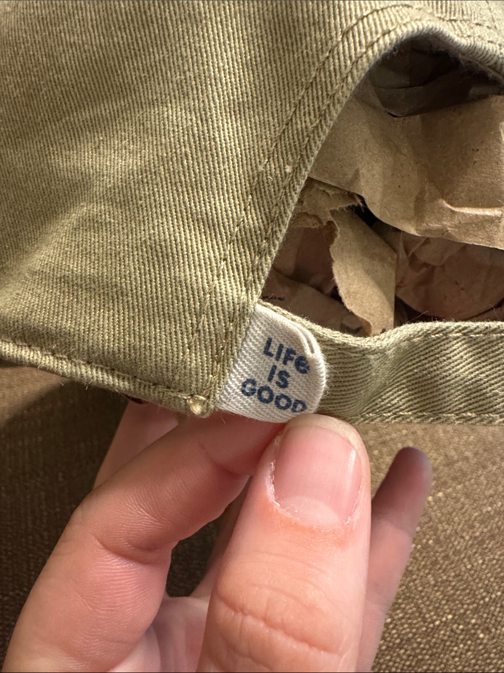 Life is Good Be Kind Heart Chill Cap Khaki Green Adjustable Hat OS - Picture 5 of 10